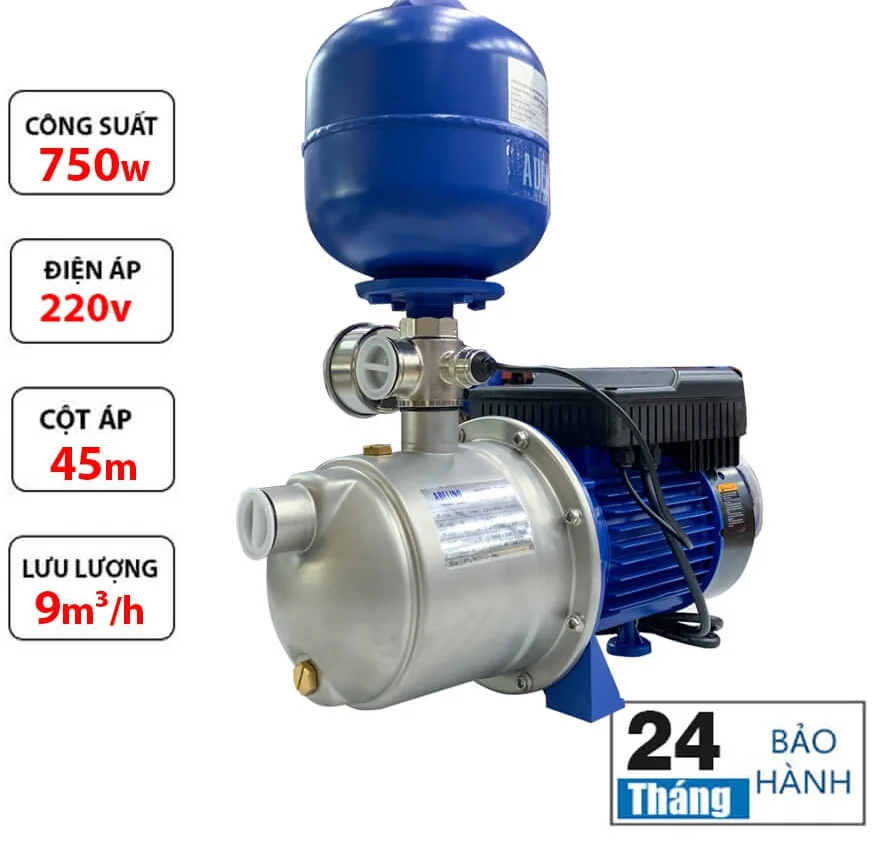 Máy bơm tăng áp biến tần Adelino 750W – HS404E – 1HP